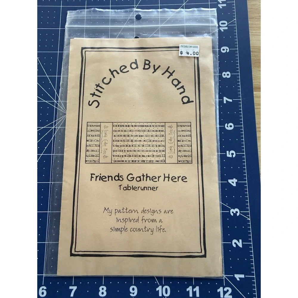 Stitched By Hand Friends Gather‎ Here Table Runner Pattern